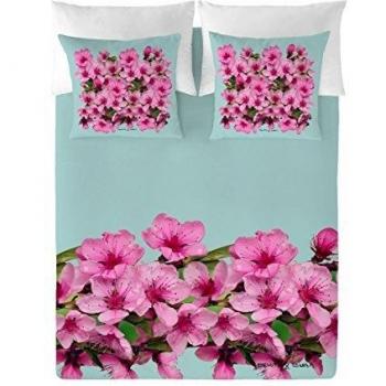 Devota & Lomba Flor Almendro Cenefa Funda Nórdica, Algodón, Multicolor, cama 150 cm