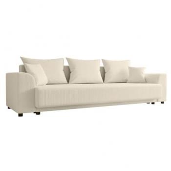 Sofá cama de 3 plazas de pana beige NESSARO