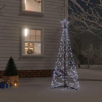 Árbol de Navidad Cónico con 200 Luces LED Blanco Frío, Altura 180 cm y Diámetro Base 70 cm