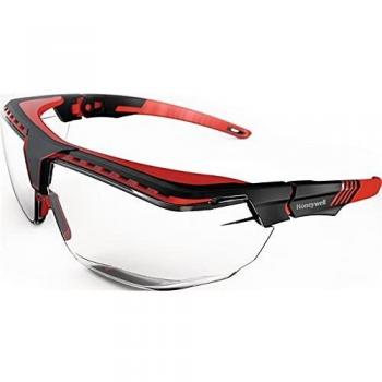 Gafas de Seguridad Avatar OTG Honeywell, con Patillas Negro/Rojo y Lente Incoloro de Policarbonato