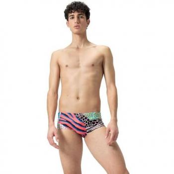Speedo Bañador Slip 13.5cm Club Training Allover, estampado integral, color rojo, para hombre