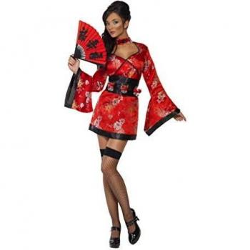 Smiffys Disfraz de Geisha del Vodka, Vestido y cinturón con Soporte para Vasos de chupit