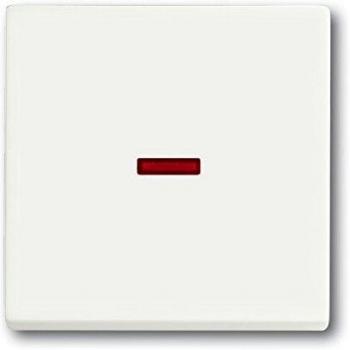 Placa de control Busch-Jaeger 1789-884 con ventana de control pequeña y calota roja, color blanco mate