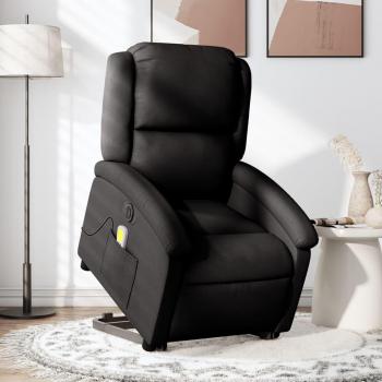 Sillón de masaje eléctrico reclinable elevable de tela en color gris claro, gris oscuro y negro - vidaXL