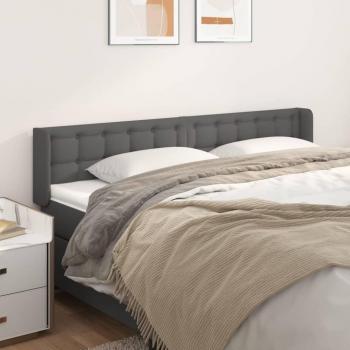 Cabecero de cuero sintético gris 163x16x78/88 cm Vidaxl