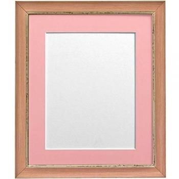 Frames By Post  Nordic - Marco para foto, color rosa con acabado envejecido, con paspartú color rosa, 12 x 10 pulgadas, para lámina tamaño 9 x 7 pulgadas