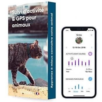 Invoxia Pet Tracker - Rastreador de GPS para gatos y perros con seguimiento de actividad, incluido ABO - Batería de larga duración - Ligero y pequeño