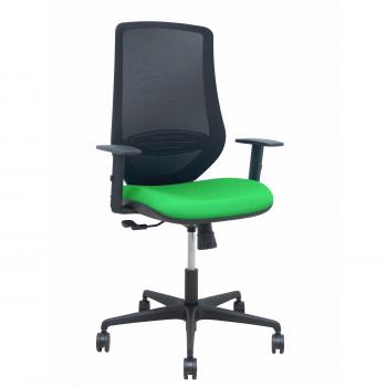 PIQUERAS Y CRESPO 392SM840B15B10B68R65 - Silla Mardos sincro malla negra bali verde con brazo regulable