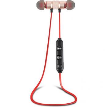 Auriculares Bluetooth 5.0 Deportivos Magnéticos con Banda para el Cuello, Estéreo de Metal con Micrófono para Todos los Teléfonos
