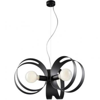 Suspensión Moderna Peter de 3 Luces en Hierro Negro con Corte Láser