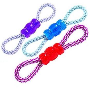 Classic Pet Products Vinyl and Rope Tug Toy, Assorted Color