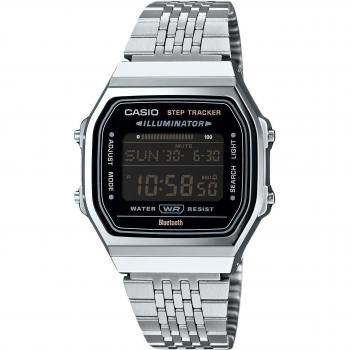 Casio Vintage Digital Smartphone Link Stainless Steel Quartz Black Unisex Watch