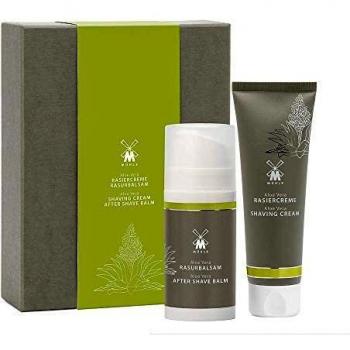 Estuche de Afeitado Aloe Vera Mühle - Set de afeitado con ingredientes naturales de aloe vera, incluye maquinilla de afeitar, brocha y crema de afeitar, diseño elegante y funcional, ideal para un afeitado