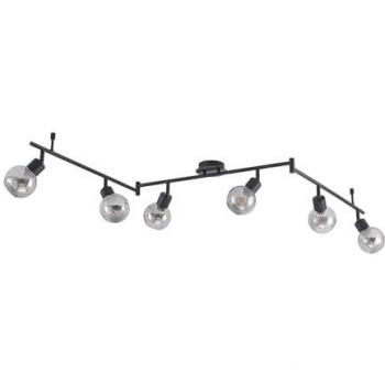 Foco de Techo Eridia Negro Moderno de Metal con 6 Luces E14 para Salón y Comedor