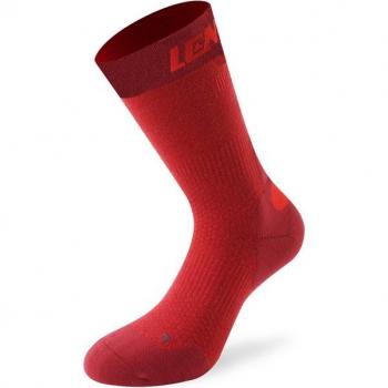 Calcetines de compresión de media altura Lenz 7.0 Merino - Rojo, talla 42-44, material merino, diseño de compresión