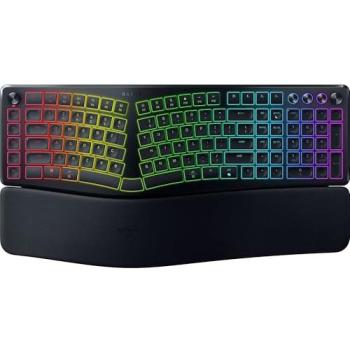 Teclado Ergonómico Inalámbrico Razer Pro Type Ergo con RGB, Teclas Cóncavas Ultradelgadas y Fila de Teclas de Macro - QWERTY Negro
