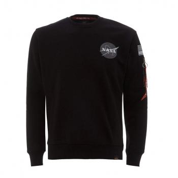 Alpha Industries Men's Space Shuttle Black Sweatshirt, Size L, 80% Cotton, 20% Polyester