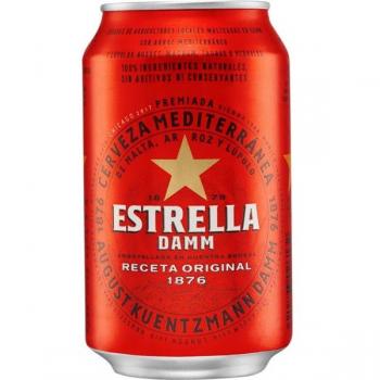 Cerveza Estrella Damm Lata 33cl Pack de 24 Unidades