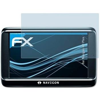 3 x atFoliX Lámina Protectora de Pantalla Navigon 40 Plus Película Protectora - FX-Clear ultra transparente