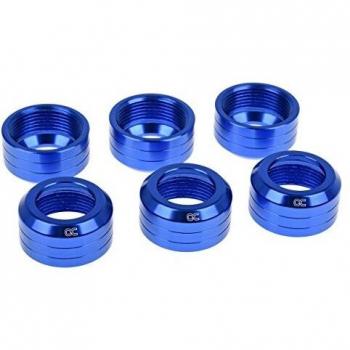 AlphaCool 17412 Eiszapfen 13mm HardTube Union Nut modding Pack 6 - Blue Refrigeración Líquida Conectores