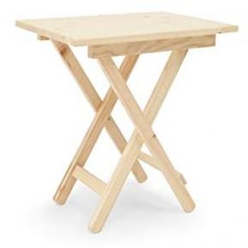 Mesita auxiliar plegable de madera maciza Maia en varios acabados - 48,5x53cm - Hecha a Mano en España