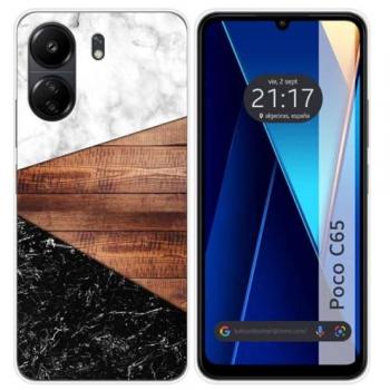 Funda de Silicona para Xiaomi Poco C65 con Diseño de Mármol 11 y Dibujos