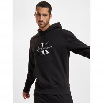 Calvin Klein Disrupted Outline Black Cotton Hoodie