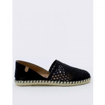 Sandalias de Verbenas Carmen Crochet Negro con Suela de Yute
