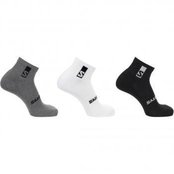 Salomon - Pack 3 pares de calcetines unisex Everyday Ankle en gris oscuro, blanco y negro