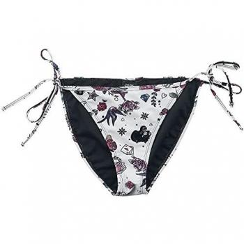 Rock Rebel by EMP Mix and Match Mujer Braguita de Bikini Negro-Blanco XL, 85% poliéster, 15% elastán,