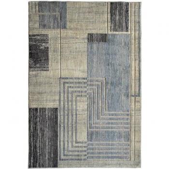 Alfombra Extra Suave Procesador Crema/Azul 160 x 230 cm