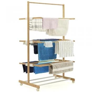 Tendedero Plegable de Bambú RITA 3 Niveles H.150 cm