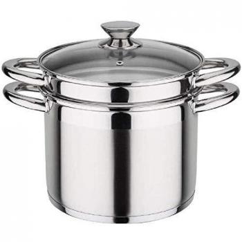 Olla para Espaguetis GSW Treviso, Acero Inoxidable 18/8, Inducción, 6 Litros, Incluye Cucharón para Pasta