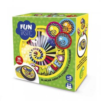 Juego de Cartas Redondas Funtastic Camaleón en Caja Metálica