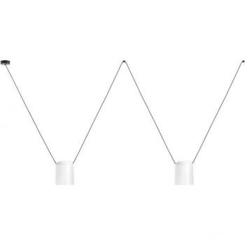 Lámpara colgante decorativa Attic de aluminio negro mate para 2 bombillas E27, dimensiones 175cm x 400cm