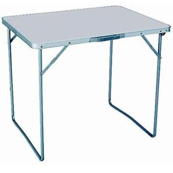 Mesa Plegable de Aluminio y fórmica Blanca con asa, 80x60x70cm