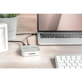 Digitus DA-71546 Estación de Acoplamiento para SSD M.2 NVMe y M.2 SATA con Lector de Tarjetas SD-Express, Conexión USB-C