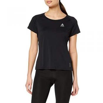 Odlo Bl Top Crew Neck S/S Ceramicool Element Camiseta, Mujer, Black, S