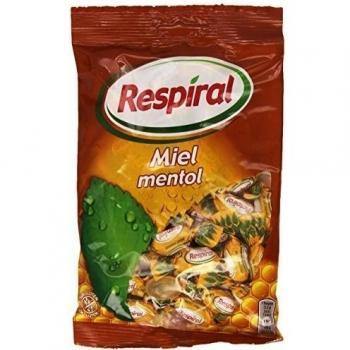 Respiral - Miel mentol - Caramelo duro refrescante - 150 g - , Pack de 6
