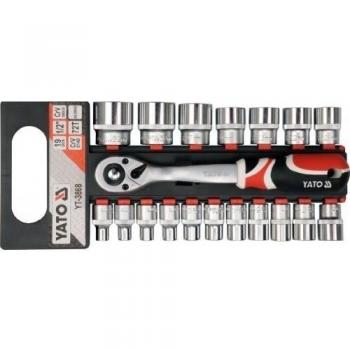 Yato YT-3868 - Set de puntas con carraca 1/2'' 19 pza Yato