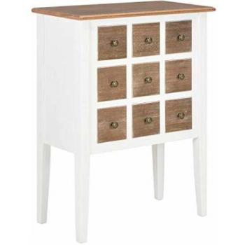 Aparador de madera maciza blanco 54x30x80 cm