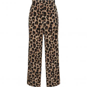 Pieces Gurla High-Waisted Leopard Print Women's Trousers