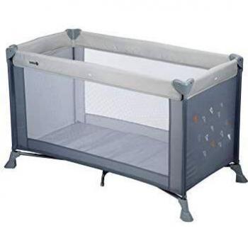 Safety 1st Soft Dreams Cuna de viaje plegable y portátil, adecuada para viajar, para bebés y niños 0 meses - 3 años, plegado compacto con bolsa de transporte, color Warm grey