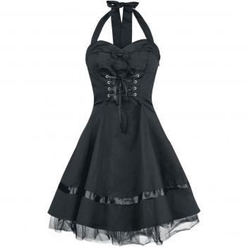H&R London Vestido Encaje Algodón Vestido Negro L