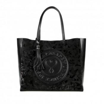 LOLA CASADEMUNT Bolso Shopper Modelo 12328009 Negro Camuflaje Bolso Interior Logo Centro