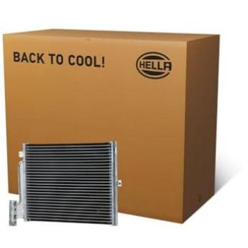 Condensador de aire acondicionado HELLA 8FC 366 220-391 - Tubos refrigerantes paralelo - Aluminio - Sin juntas - Sin secador