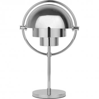 Lámpara de mesa recargable Multi-Lite Gubi, altura 30 cm, cromo brillante