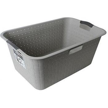 Box-Cesto Cesta plástico para ropa almacenamiento y transporte color marfil 42L webmu ster