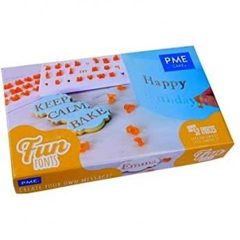 PME FF55 Fun Fonts-Juego de Estampado de Letras en mayúsculas y minúsculas-Colección 2, Plástico, Naranja