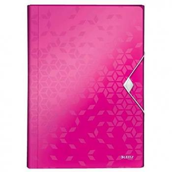 Carpeta Expandible LEITZ WOW A4 PP 6 Compartimentos Rosa Metalizado